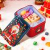 1 Pcs Christmas Gift Box With Handle Tinplate Candy Cookie Packaging Box Containers Kids  Year Gift Decor Xmas Party Supplies