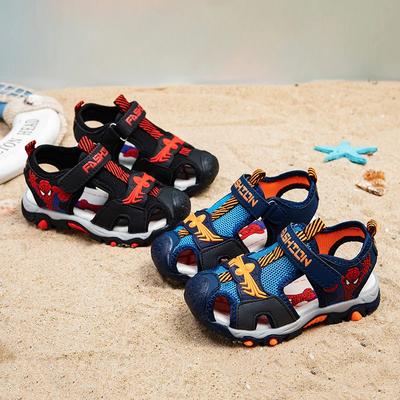 Summer Boys Sandals Black Red Hollow Out Breathable Boys Girls Sneakers Soft Non-slip Kids Sports Sandals Boys Shoes