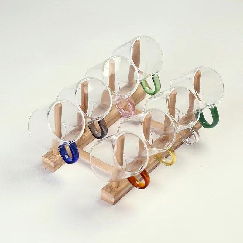 Gongfu Heat-Resistant Glass Teacups with Handles (6-Pack)