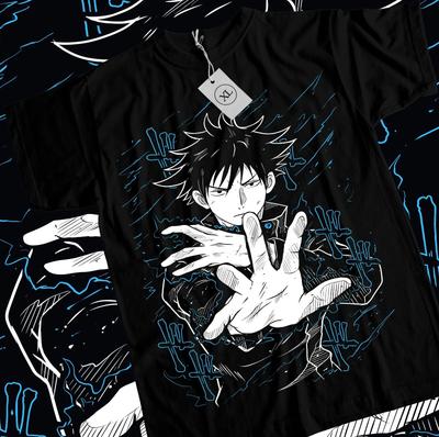 2026 Summer Jujutsu Kaisen Anime Megumi Fushiguro Printed Loose Shortsleeved Pure Cotton Childrens Tshirt Tide Unisex Casual