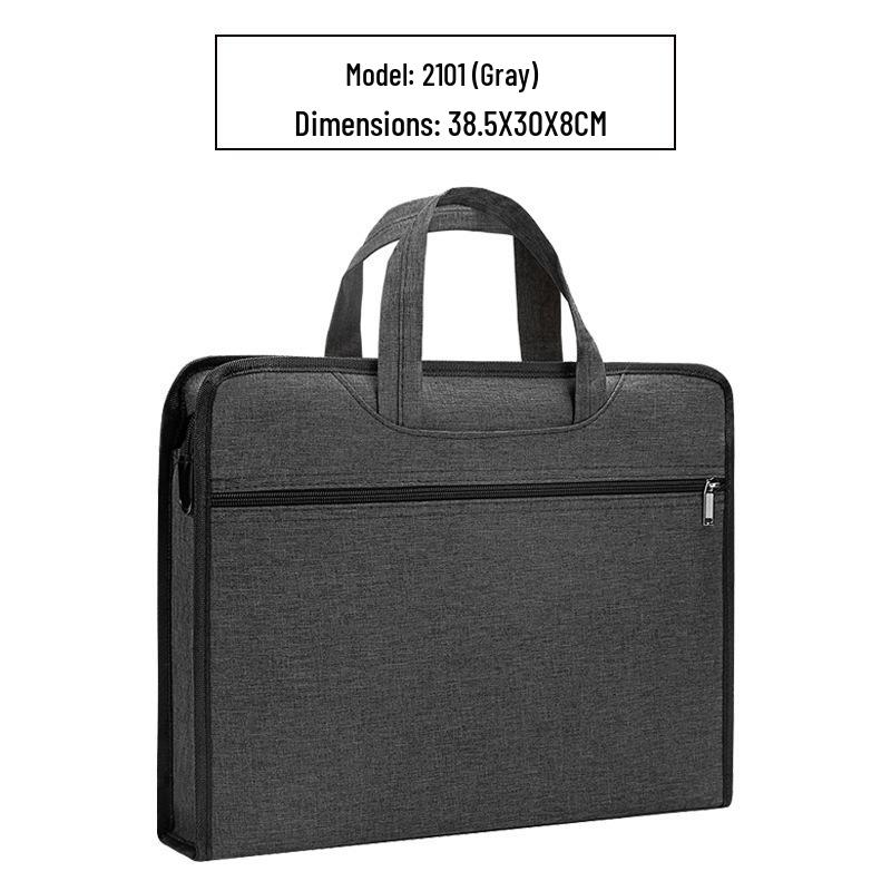 Handheld Waterproof Document Bag with Zipper - Large Capacity Office & Conference Bag for Computers & Documents