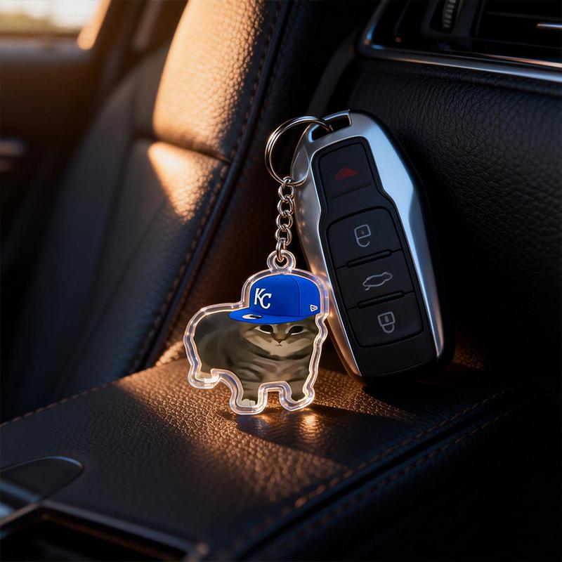 1PC Acrylic Design Keychain Marker Creativity Pendant Fun Party Gift DIY Decoration Cat Keychain Clear