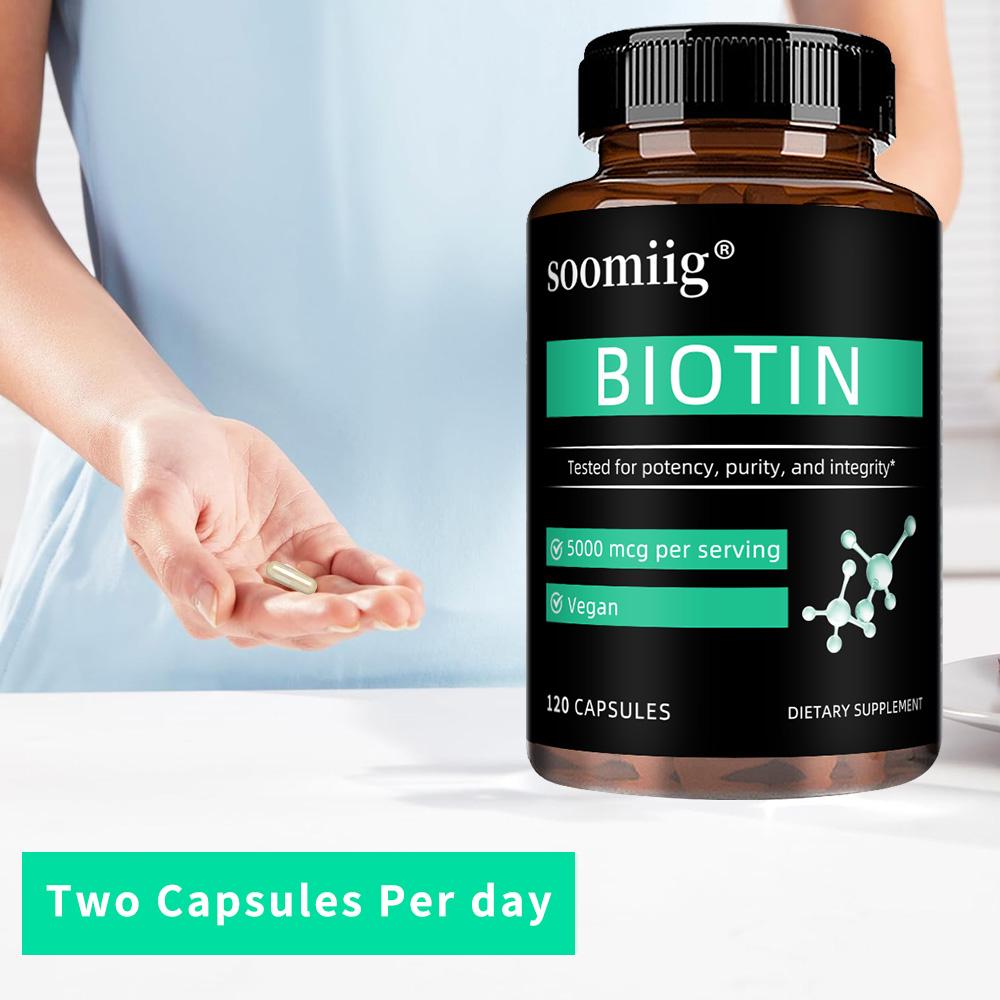 Biotin 5000 mcg, Nahrungsergänzungsmittel, 120 Kapseln pro Flasche