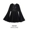 2025 Spring Women's European & American Style Fashion Flare Sleeve Backless French Dress