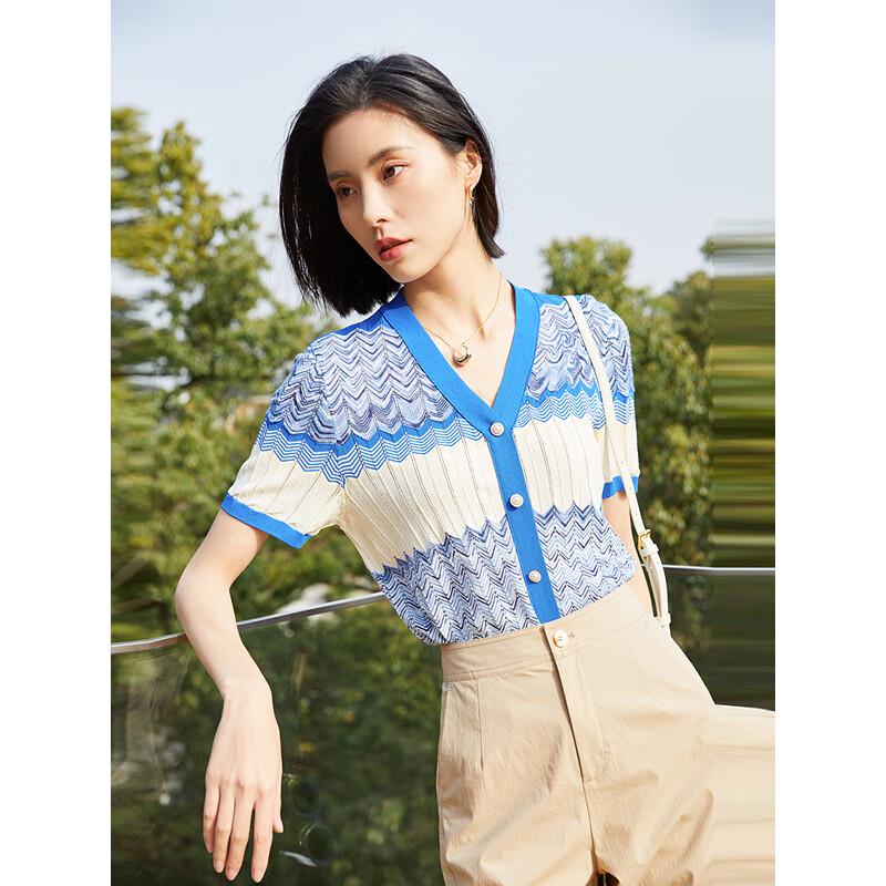 

Gejin Women s V-Neck Gradient Knit Top M