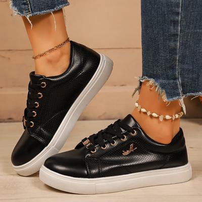 Fashion Women Trend Flat Sneakers New 2025 Casual Fashion Sneakers Lace Up Outdoor Walking Sport Shoes Women Plus Size Zapatos De Mujer