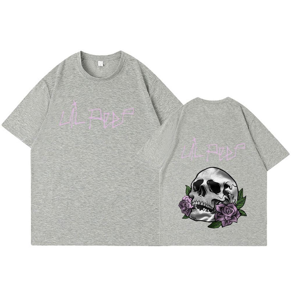Rapper Lil Peep Cry Baby Skeleton Tshirt Unisex Women Clothing Fashion Vintage Hip Hop Oversized Tshirts Gothic Harajuku T Shirt