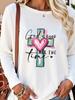 (Asian Size) Love Trend 90s Autumn Winter Spring Casual Fashion Print T Shirt Tee Women Clothing Top O-neck Graphic Long Sleeve T-shirts