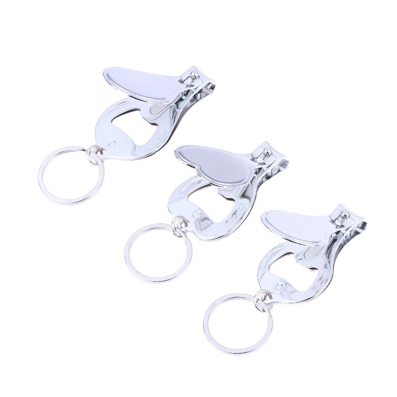 5Pcs Multifunctional Nail Clippers Set With Bottle Opener Keyring Metal Cutter Kit For Outdoor Manicure Travel Use