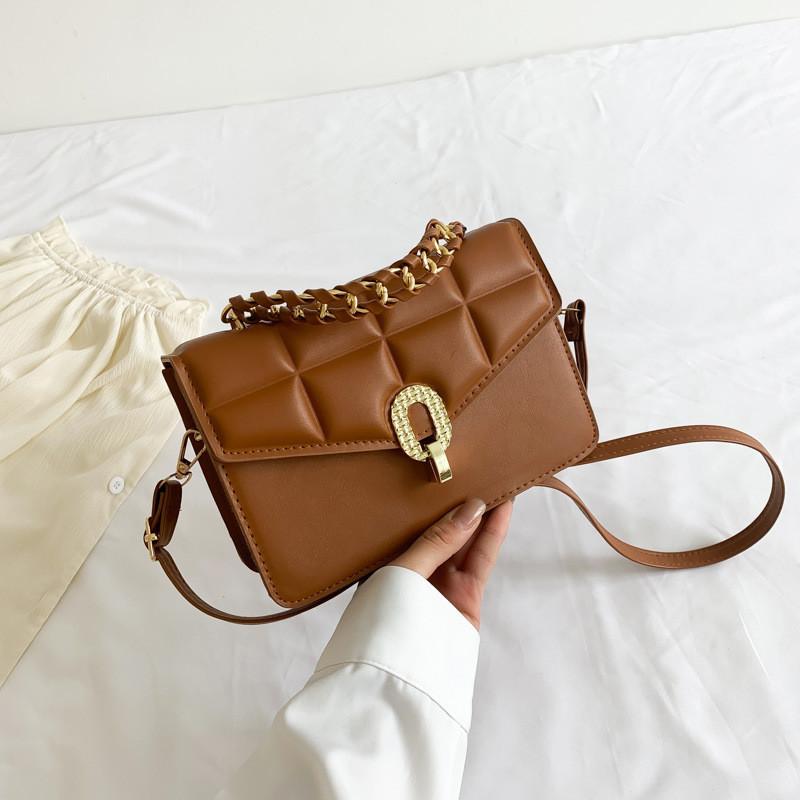 

Fashionable Square Handbag For Women 2023 Summer New Trendy Shoulder Bag Casual Crossbody Bag коричневий