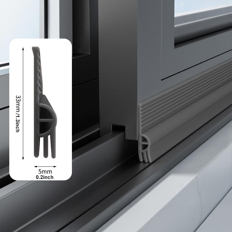 2M/4M Sliding Window Seal Strip Self Adhesive Door Window Sound Insulation Windproof Anti-Cold Flexible TPE Weatherstrip Tape h&5mm&2M темно-серого