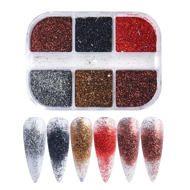 

6 сеток, красочные блестки для ногтей, блестящий пигмент, мыло, блестящее очарование, украшение для ногтей, маникюр