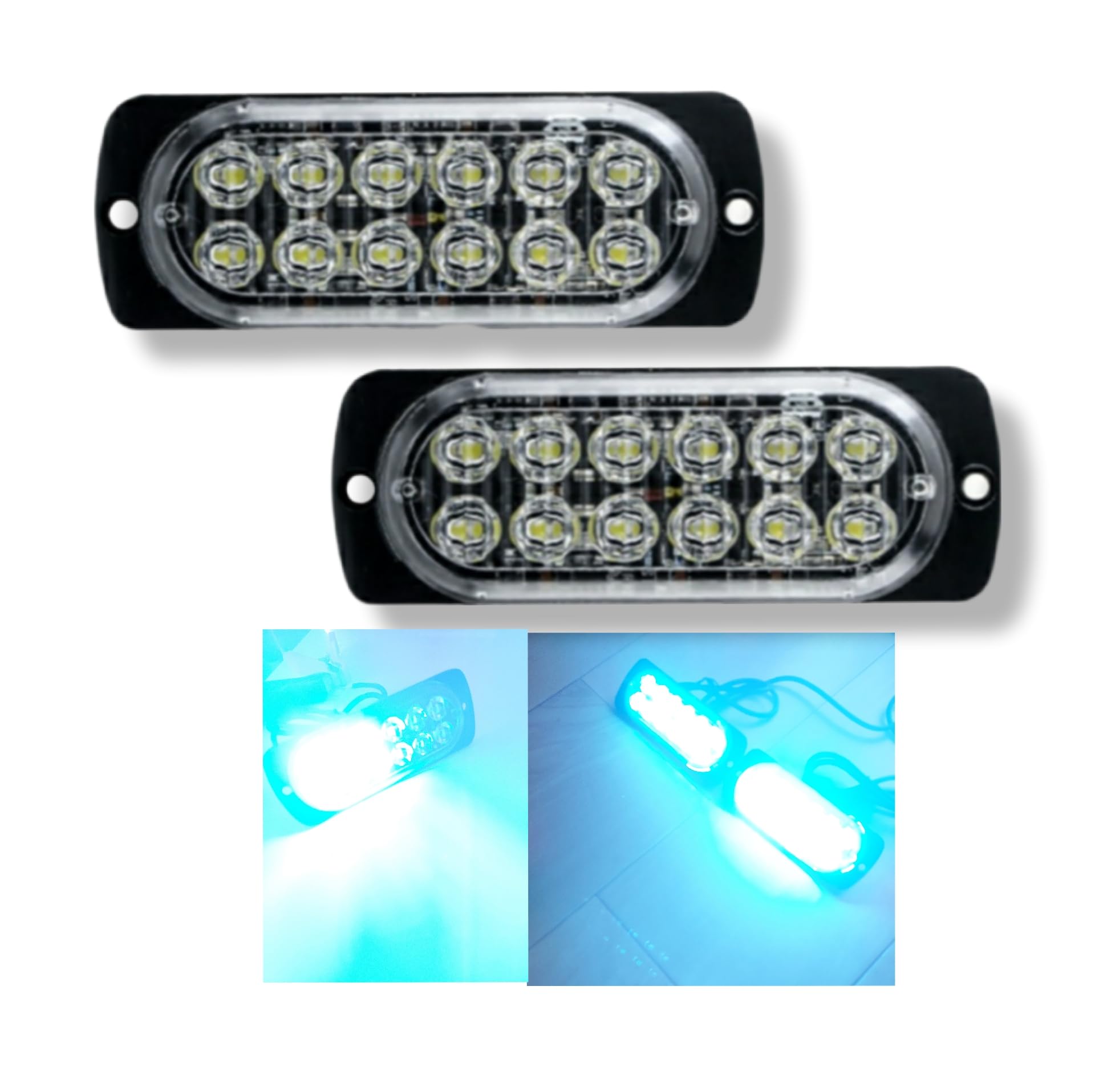 Супер Яркий Светодиодный Стробоскоп, Стробоскопическая Вспышка, Дневной Свет, 12 Светодиодов, Мигающий, Аварийный Предупреждающий Свет, синий