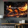 2D Magical Flame Fox Photography Background