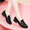 New Autumn British Style Round Head Leather Loafers One-pedal Thick Heel Single Shoes Soft Sole Versatile Shoes Children