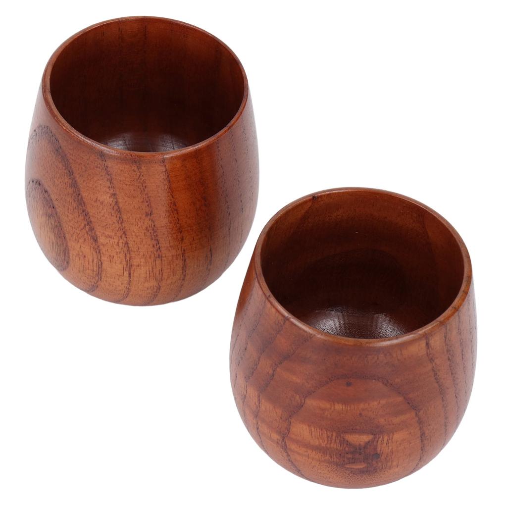 2 stück Holz Tee Tassen Japanischen Großen Bauch Becher Multifunktionale Trinkbecher für Kaffee Milch Wein Wa