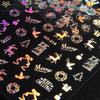 10pcs 3D Nail Art Stickers, European and American Christmas Series Snowflake Bells Moose Laser Nail Stickers, Hundreds of Nail Decorations