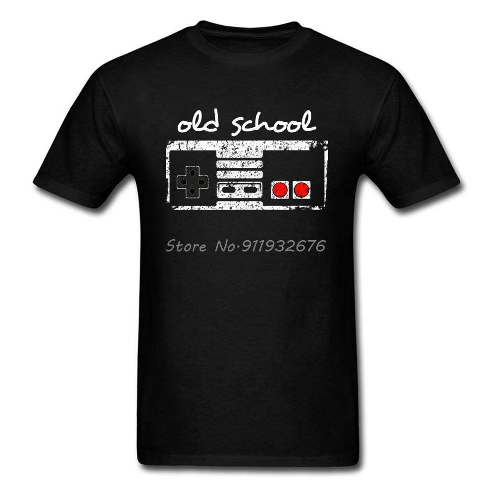Vintage Old School Games Control Unit T Shirt For Men TV Gamer O Neck Cotton Tops T Shirt Print