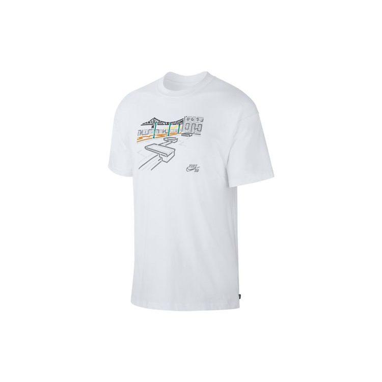 Nike T Shirts Men's White Crew Neck Moderate Straight Fit CU0287-100