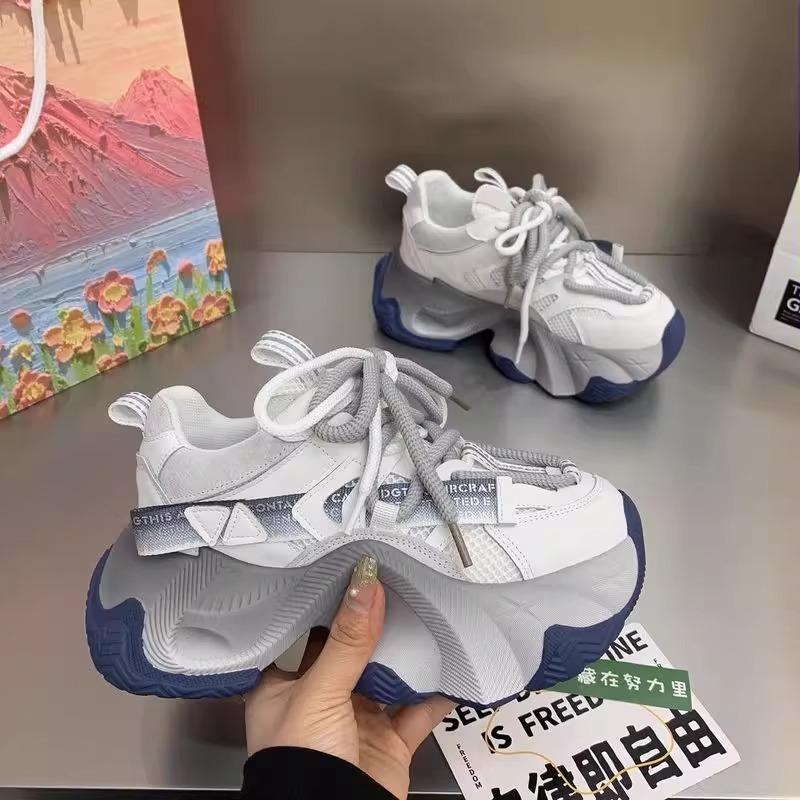 Dad Shoes Girl 2025 Autumn New Breathable Mesh European Platform Sneakers Versatile Casual Shoes ins Trendy Shoes