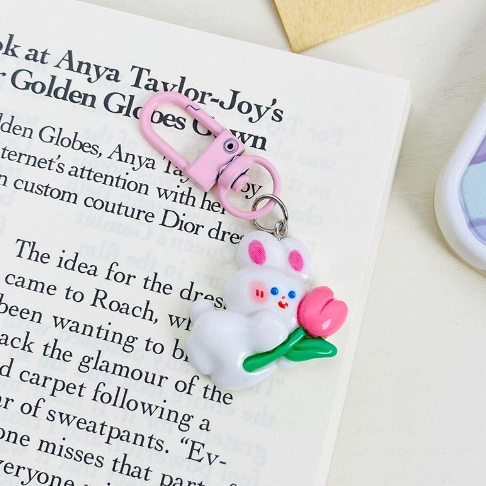 Pendant Cute Versatile Keychain Cartoon Bunny Tulip Bunny Keychain Bag Charm Child Girls Gifts