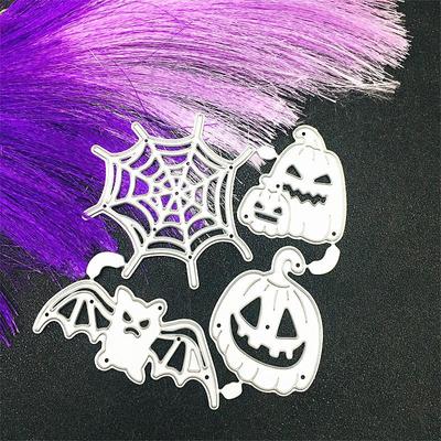 Halloween Pumpkin Bat Spider Web Pattern Scrapbooking Craft Die 3D DIY Festival Card Make Happy Halloween