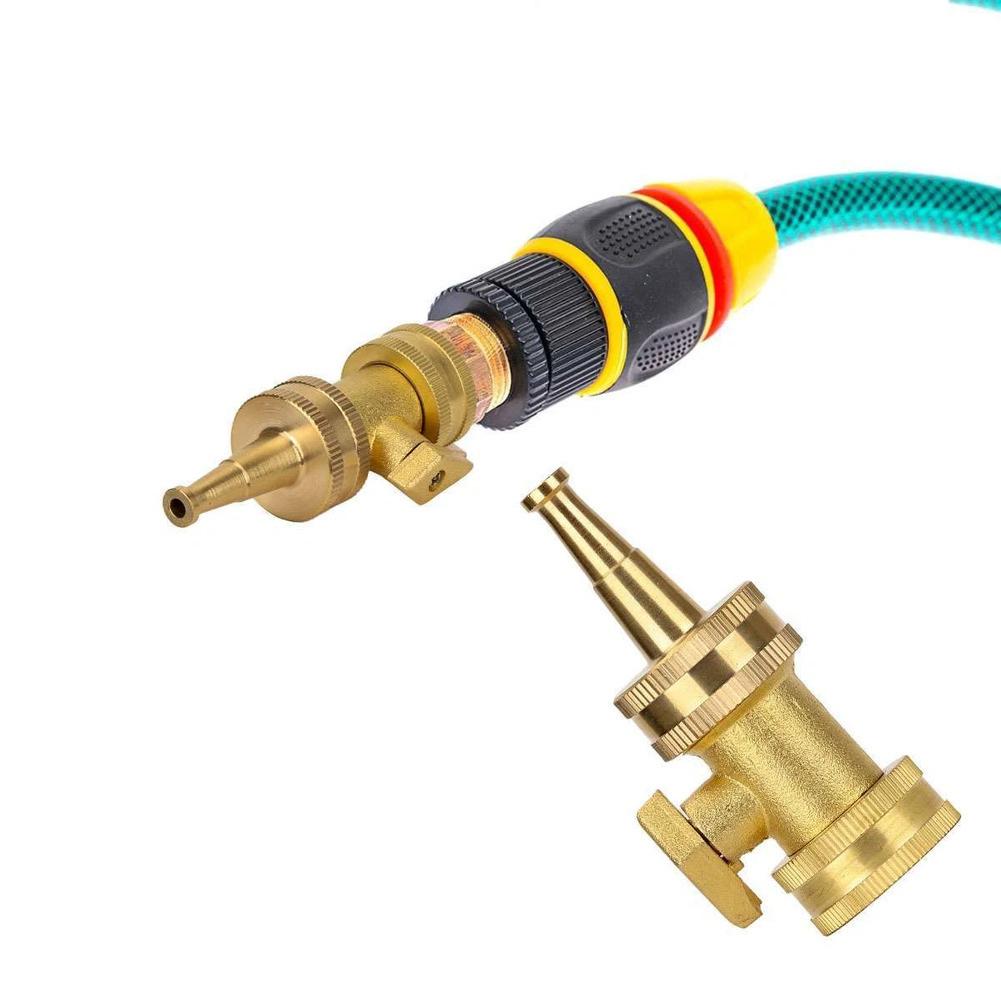 1 Set Connector And Nozzle Heavy-Duty Brass Garden Nozzle: Adjustable High-Pressure Hose Sprayer Garden Washer Accessories