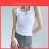 Cotton Sleeveless Tank Top With Wide Straps For Summer Yoga And Beach Wear