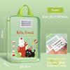 Colorful Cute Large Capacity File Bag, Transparent Document Handbag For Student Exams, A4 Zipper Paper Storage Bag