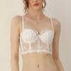 Neue Mode einfarbig bestickte Spitze Weste Unterwäsche dünne Schale weicher Bügel Fischbein formend geraffter BH Cover