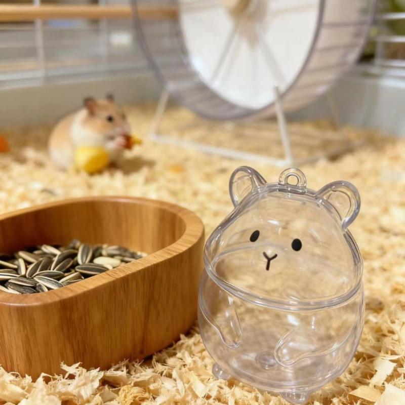 1/2Pcs Pet Fur Keepsake Capsule Keychain Cute Hamster Shape Transparent Hamster Fur Storage Box Hair Storage Pendant