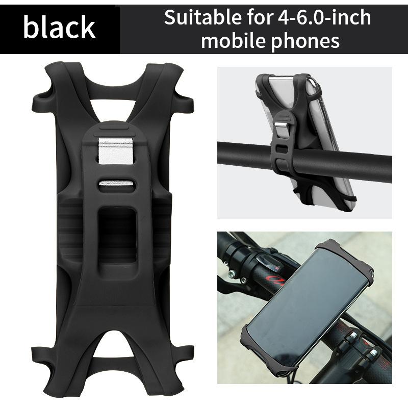 Outdoor Cycling Road Bike Mobile Phone Stand Silicone Bicycle Phone Holder for Mtb чёрный