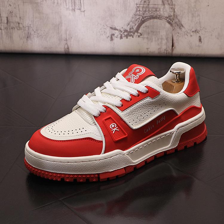 Board Shoes Breathable Personalized White Shoes Versatile Color Blocked Korean Version Trendy Sports and Leisure Shoes Youth Fashion Men's Shoes