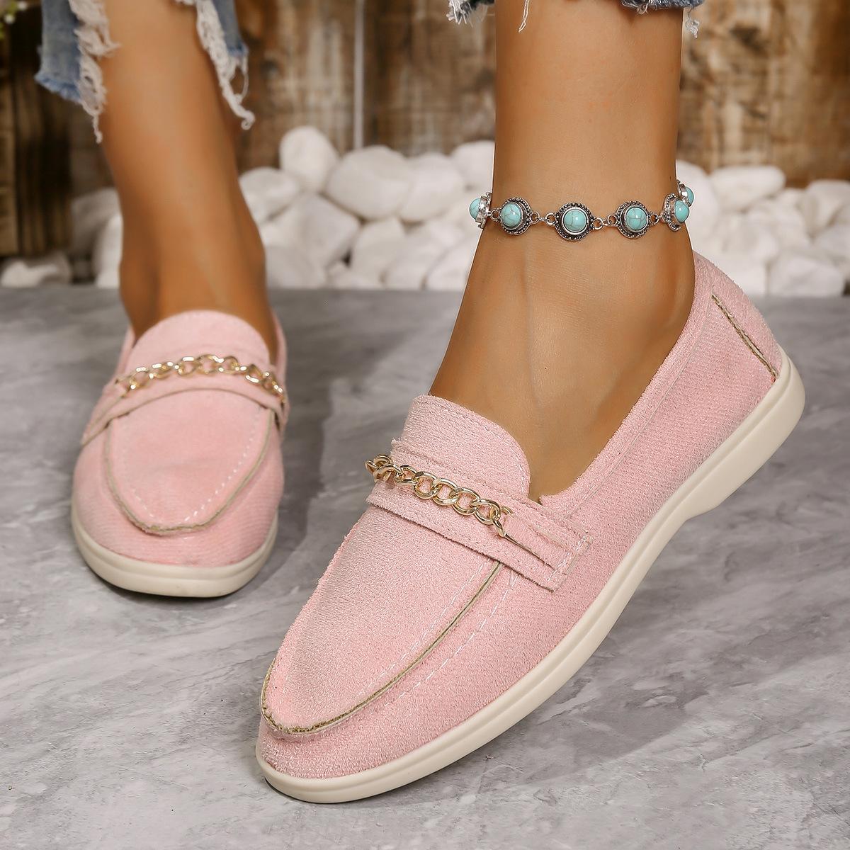 

2025, нові лофери з однією педаллю, 36-43, жіночі туфлі Doudou, невеликі жіночі чохли з запахом, універсальні 43 рожевий