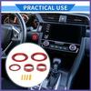 AC Engine Start Speaker Switch Knob Cover Ring for Honda Civic 16-21 Red 5Pcs