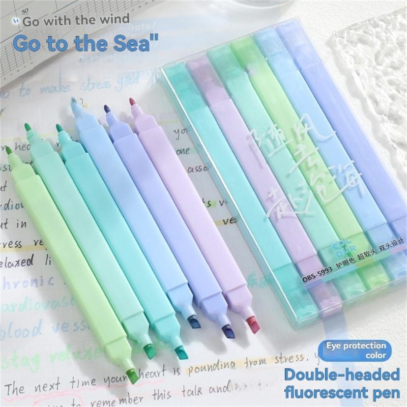 Doppelendiger Textmarker 6/12 Farben Doppelspitzen-Textmarker für Scrapbooking Notizbuch Journal Ausmalen