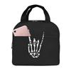 Skeleton Hand Pattern Insulated Lunch Bag for Women Men Portable Thermal Cooler Insulated Lunch Box Picnic Travel Food Tote Bags