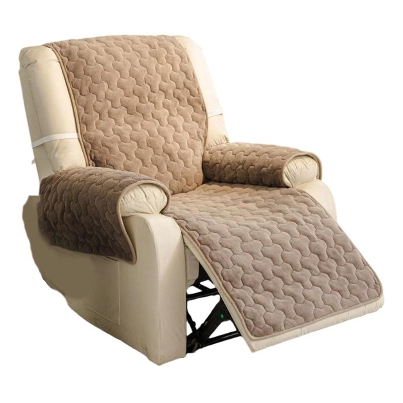 

Flannel Sofa Slipcover Pad Soft Warm Recliner Chair Couch Cover with Side Pockets For Winter Comfort Universal Size