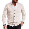 Men's Casual V-neck Knitted Fitted Shirt Jacket