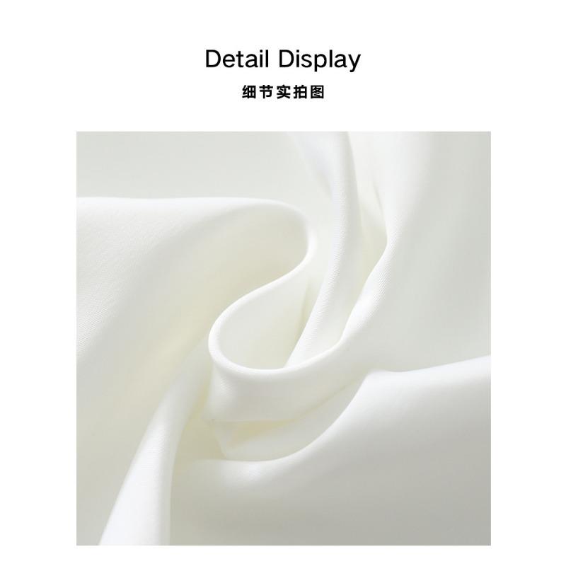 Women S Satin White Loose Fit Long Sleeve Shirt