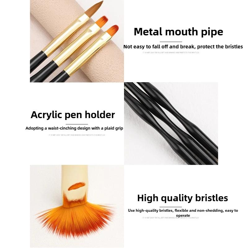 French Stripe Nail Art Liner Brush Set UV Gel Tips Ultra-thin Line Drawing Pen Dual End  Painting Brushes Manicure Tools