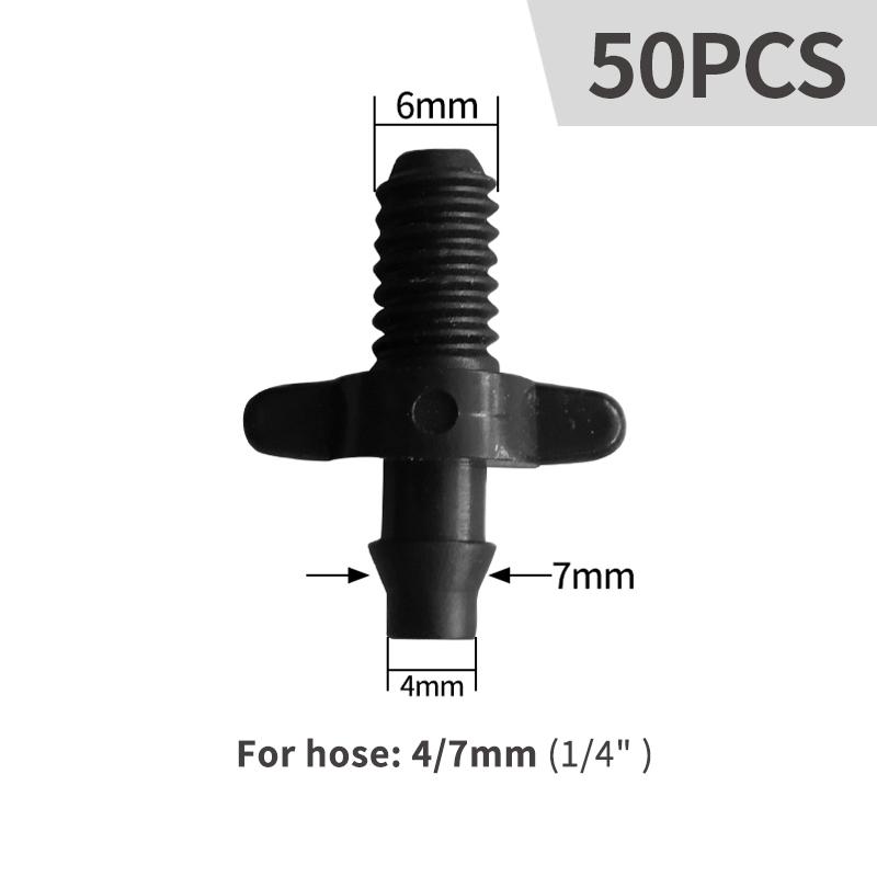 50PCS 4/7mm Hose Connector Tee Elbow Straight Connector Garden Water Pipe Joints Greenhouse Drip Irrigation System Fittings