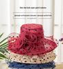 Women's Vintage Polka Dot Organza Sun Hat - Mesh Fascinator for Summer
