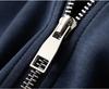 Men's High-End Casual Hooded Sweatshirt - Autumn/Winter Color Block Zipper Jacket with Embroidery
