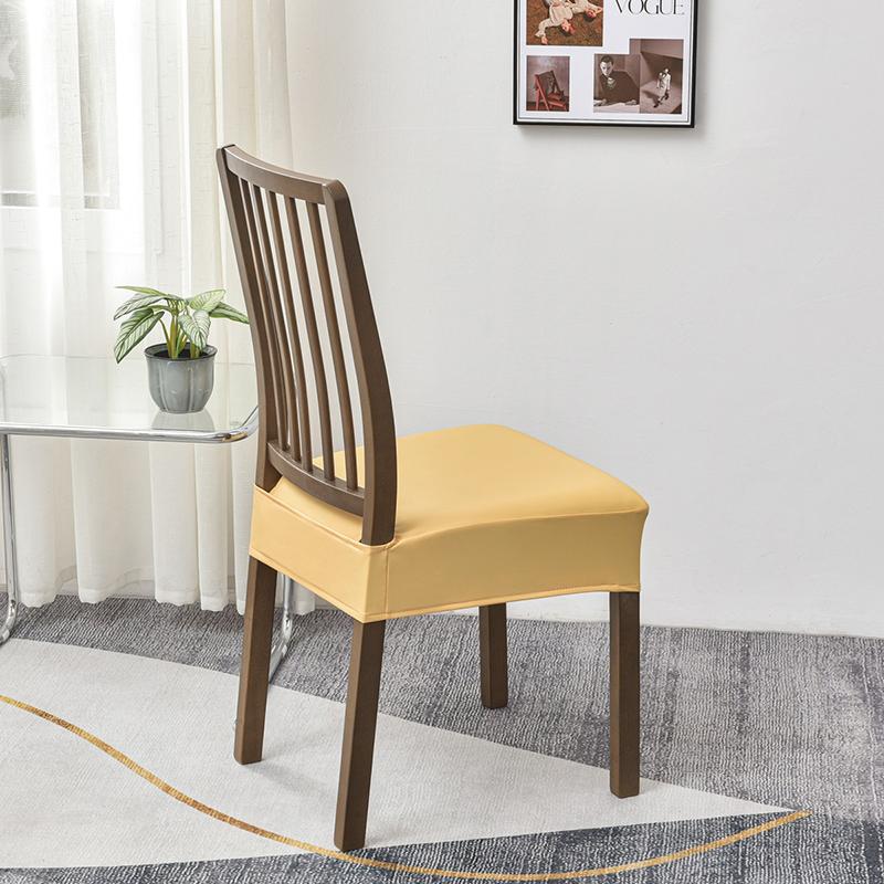 Elastic Square Chair Cover Waterproof PU Leather Home Dining Chair Seat Cover Decor Dust Slipcover Stool Cushion Removable