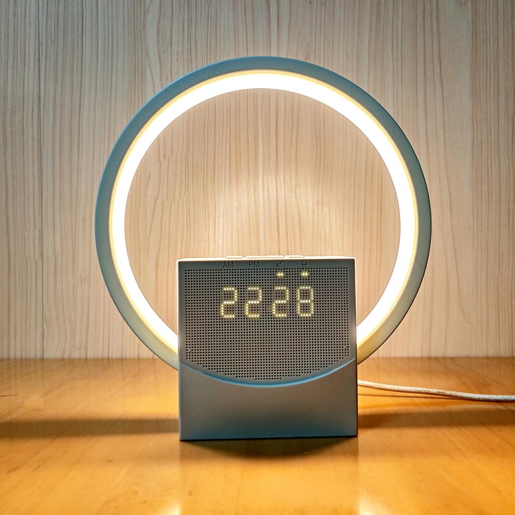 Sunrise Simulation Alarm Clock with Bluetooth Speaker White Noise Machine LED Desk Night Light Home Office Decor for Bedroom