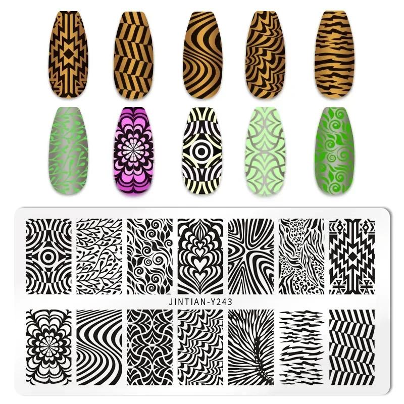 Nagelstempelplatten mit Schlangen- und Leoparden-Motiv, englische Buchstaben, Liebe, Herz, Blätter, Blumen, Design, Druckplatten, Nagelkunst, Schablone, Stempelwerkzeug