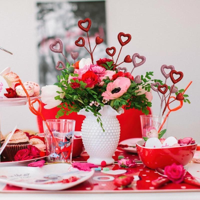 35cm Love Heart Foam Artificial Branch Decoration for Home Wedding Marriage Decor Valentine's Day DIY Gift Ornaments Accessories