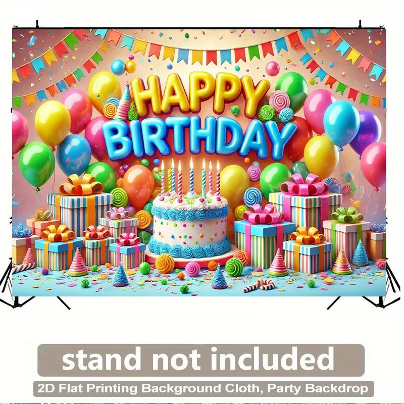 2D Alles Gute zum Geburtstag Hintergrund, Bunte Ballon-Szene Hintergrund für Geburtstagsparty Dekoration
