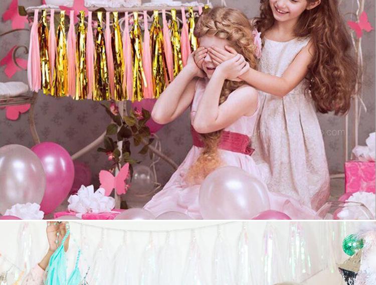 EU & US Romantic Wedding Room or Birthday Paper Tassel Curtain (35cm) DIY Festive Decoration